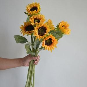 23.6" Real Touch Faux Sunflowers,  Artificial Sunflowers, Fake Sunflowers Centerpieces, DIY Floral, Wedding/home Decorations