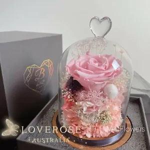 LASTING PINK ROSE IN GLASS DOME |VALENTINES GIFT|WEDDING|ANNIVERSARY|MOTHERS DAY