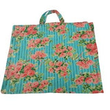 April Cornell Turquoise Blue Striped Rose Bouquet Garment Bag Hanging Modified Country Cottage Garden