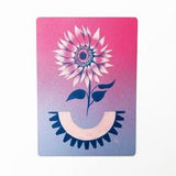 MAGIC HOUR - 5"X7", original art, hand painted, sunflower, aerosol art, acrylic painting, pink flower, wall decor, Mother's Day, gift idea