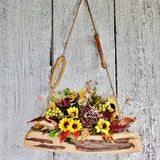 Rustic wood bouquet with sunflower, Fall floral wall hanging decor, Farmhouse arrangement,Thanksgiving hanging bouquet