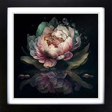 Peony Flower Double Exposure Framed Wall Art Poster Print Picture Large