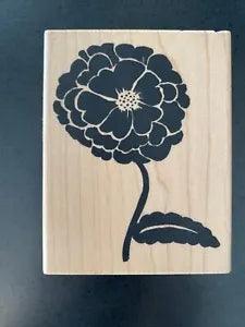 Peony With Stem Rubber Stamp-Savvy Stamps