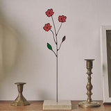 Stained glass 3d flower bouquet glass art, flower suncatcher stems, plant stake flowers, poppies flowers, table decor