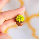 Succulent Charm in Pot, Handmade, Polymer Clay, Miniature Plant, Keychain, Gift , Kawaii Charm, Planter, Nature, Earring Garden, KittenJelly
