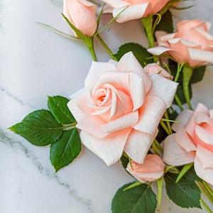 Crepe paper rose flower bouquet, paper flower arrangement, paper wedding anniversary gift, handmade paper flowers for decor, artificial rose