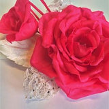 Silk flower brooch Red brooch bouquet Flower pins clothes