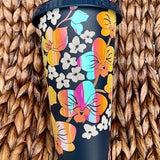 Orchid & Hydrangea Reusable Cold Cup | Tumbler | Custom Gift | Popular Right Now | Trending | Trendy Cup