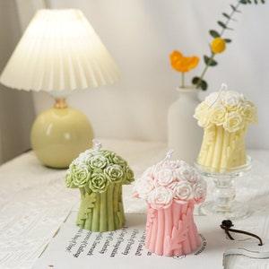 Large 3D Flower Silicone Molds,Luxury Rose Bouquet Candle Mold,Unique Aesthetic Soy Wax Mould for Making mother's day gift