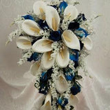 Love ARIEL NAVY Custom Bridal Bouquet Package Bouquets Boutonniere Corsage Wedding Flowers Artificial Groom Bridesmaid Roses Flower Girl