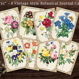 Spring Floral Junk Journal Cards, Printable Botanical ATC Journal Kit, Vintage Botanical Post Cards, Floral Collage Pages, Flower Ephemera