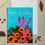 Flower Bouquet Happy Birthday Greeting Card