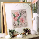 Peonies Flowers Cross Stitch Kit Home Decors Painting Needlework Embroidery Kit
