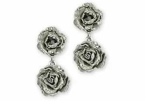 Peony Jewelry Sterling Silver Handmade Peony Flower Earrings  PNY21-E
