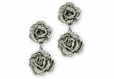 Peony Jewelry Sterling Silver Handmade Peony Flower Earrings  PNY21-E