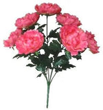 Pink 7-Peony 20" Bush 4" Bloom Silk Flower Home Decors DIY Crafts Arts Outdoors