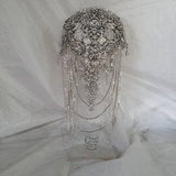 Luxury Brooch bouquet.7" Jewel crystal wedding bouquet, Bridal Brooch Bouquet,cascade Jewel bouquet by Crystal wedding uk