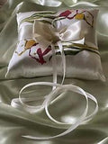 Ivory Satin Ring Bearer Pillow With Handpainted Calla Lilies