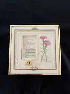 Lenox China Treasures January Carnation & Birthstone Frame