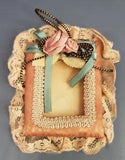 Vintage Handmade Pink Carnation Flower Design Photo Frame Ornament for 2x3 Photo