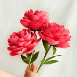 Coral pink crepe paper peony flowers, handmade paper flower bouquet, peony arrangement, paper flowers for decor, teacher appreciation gifts