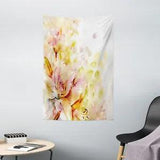 Shabby Chic Tapestry Lilies Flowers Buds Print Wall Hanging Decor