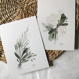 DUO- Bouquets *small formats 4.5x6 - Original watercolors -