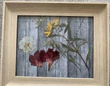Pressed Wild Flowers Barn Fence Collage Lovely Floral Decor Summertime Memories
