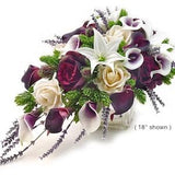 Real Touch Artificial Plum White Ivory Calla Lily Rose Tiger Lily Hops Cascade Bridal Bridesmaids Wedding Bouquet Prom Centerpiece Flowers