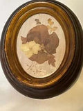 Vintage Framed Real Flowers Pansy Hydrangea 4???