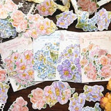 Flower Blossoms Paper Stickers Bullet Journal Diary Card DIY Decorative Crafts