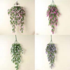 Living Room Plant Lavender Wall Decoration Hanging Plastic Flowers Hanging Fake