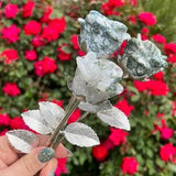 Moss Agate Crystal Flowers | Crystal Moss Agate Roses | Double Rose Stem Crystal | Crystal Flower Bouquet | crystal rose decor