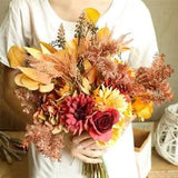 Simulation Thanksgiving Flowers Artificial Plants For Fall Autumn Day Home Decor
