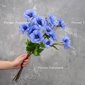 Faux Ranunculus Butterfly Stem | High Quality Artificial Flower | DIY Floral | Wedding/Home Decoration | Gifts - Violet Blue