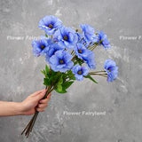 Faux Ranunculus Butterfly Stem | High Quality Artificial Flower | DIY Floral | Wedding/Home Decoration | Gifts - Violet Blue