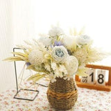2pcs Autumn Peony Daisy Artificial Silk Flowers Hydrangea Roses Bride Bouquet Wedding Party Home Room Valentine's Day Decoration