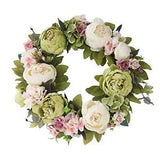 Peony Wreaths for Front Door Artificial Spring Summer Flower Door Wreath 16