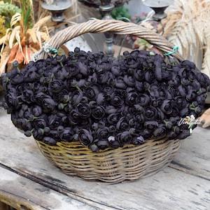 Black red One Bundle Artificial Silk Mini Ranunculus Artificial 6 Stems Silk Ranunculus Buds for wedding home decor