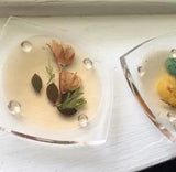 Vintage Floral Dried Pressed Flower Resin Cup Coaster Set