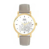 Toff London TLWS-89302 Ladies Grey Water Lilies Flower Watch