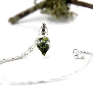 Minimalist Necklace -Terrarium Necklace - Dainty Necklace - Woodland - Moss Necklace - Tiny Necklace - Green Necklace, Dainty Necklace
