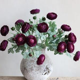 19" Purple Artificial Ranunculus Corms, Real Touch Artificial Flowers, Home Decor/Wedding bouquet/Gift/Kitchen Decoration