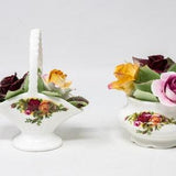 Selection of Royal Albert "Old country roses" flower baskets, ENGLAND backstamp, classic accessories, vintage bone china made in England