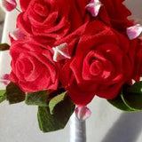 Red Rose Felt Flower Valentine Bouquet