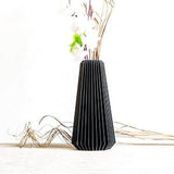 Modern Striped Black Vase | Black Wood Flower Pot | Wood Orchid Pot | Pot de Fleur | 3D Printed Vase |  Wood Plant Pot