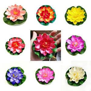 Artificial EVA Fake Lotus-Leaf Flowers 10x Pool Plants Decor Floating