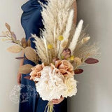 Pampas Grass Bouquet,Rustic Wedding Bouquet,Palm Spear Bridal Bouquet,Natural Pampas Grass Bouquet,Dusty Rose Bouquet,Dried flower Bouquet