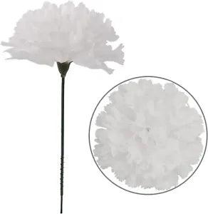 White Silk Carnation Picks: Ideal for Weddings, Events, & Chic Home Floral Decor