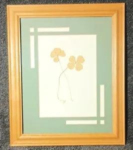 Framed Vintage Herbarium Pair of Clovers - Luck Love Couple